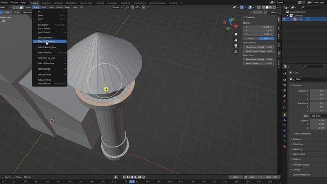 Как экструдировать через один, два фейса Blender select checker deselect extrude смотреть онлайн