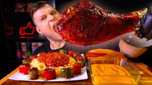 Барбекю нога индейки, Паста Болоньезе, фаршированный перцы, ASMR MUKBANG, АСМР, МУКБАНГ