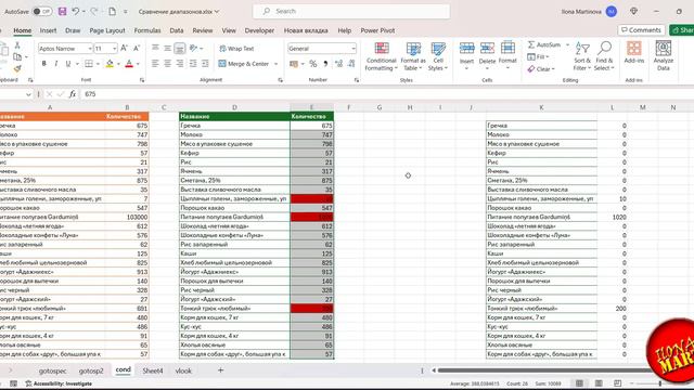 #MicrosoftExcel Как сравнить две таблицы 3 способа