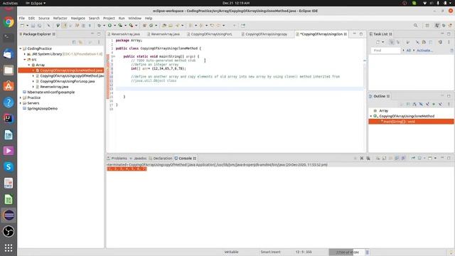 How to copy Array by using clone() of Array class смотреть онлайн