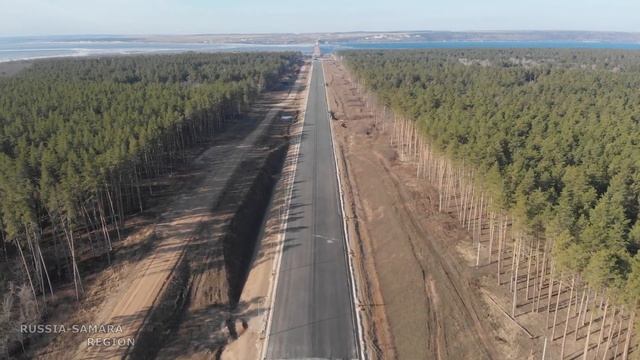 Эстакада при строительстве моста через Волгу / левый берег / с. Ягодное / город Тольятти / Russia смотреть онлайн