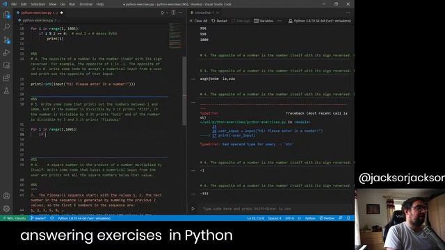 Going through today's exercises in Python смотреть онлайн