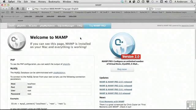 PHP and MySQL Tutorial | Installing MAMP On The Mac смотреть онлайн