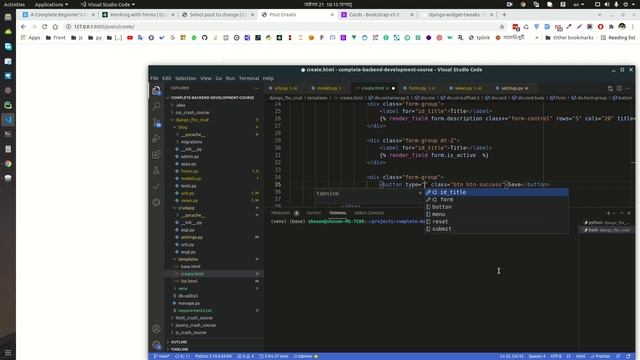 Django CRUD Project with Function-Based View with Model Form смотреть онлайн