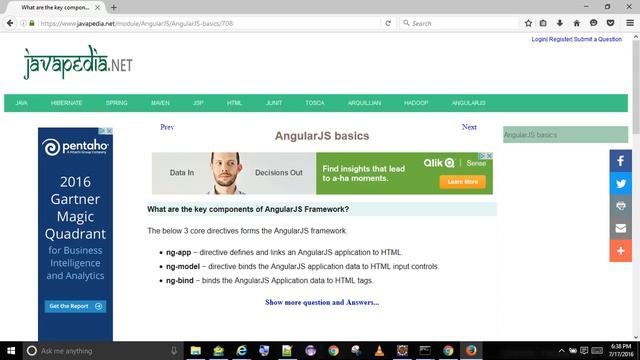 What are the key components of AngularJS Framework?
| javapedia.net смотреть онлайн