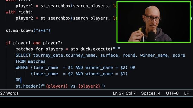 DuckDB and Streamlit: Building a Tennis Head2Head App смотреть онлайн