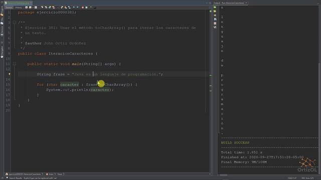 Java Ejercicio: 381 Usar el Método toCharArray() para Iterar los Caracteres de un Texto смотреть онлайн