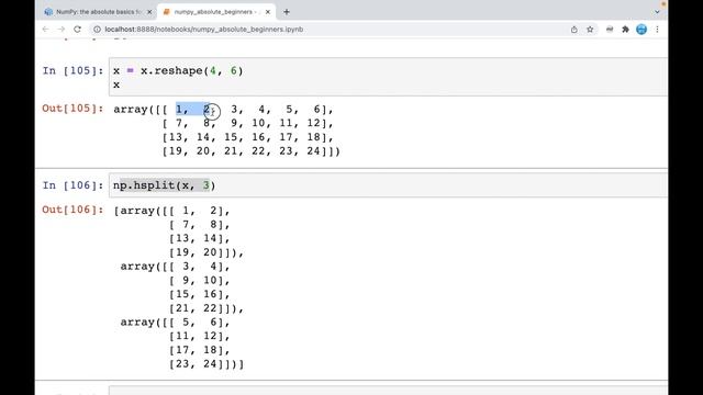 10 넘파이 NumPy vstack hstack hsplit 데이터 병합, 얕은 복사와 깊은 복사 смотреть онлайн