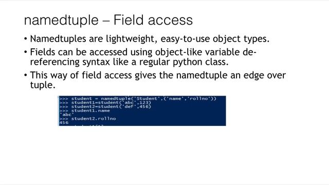 Namedtuple In Python смотреть онлайн