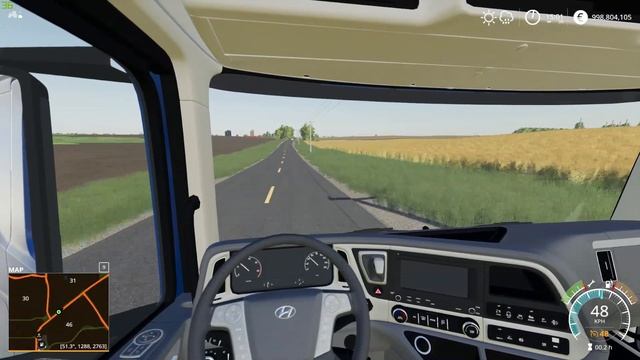 Farming Simulator 19 - Hyundai Xcient low loader trailer transport - Bi rotor xbr2 combine смотреть онлайн