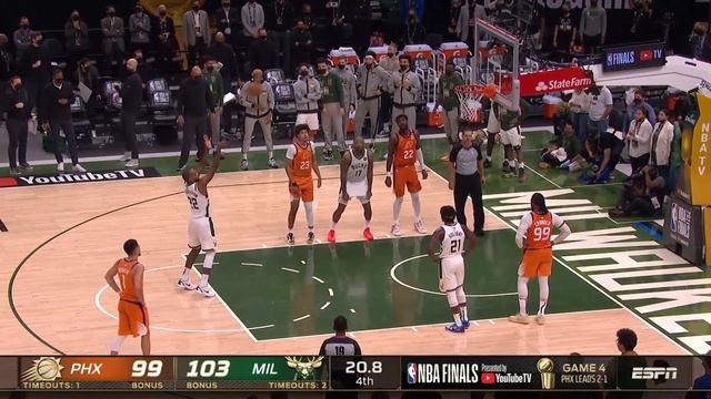 DRAMATIC Last 2 Minutes of Game 4 - Suns vs Bucks - 2021 NBA Finals смотреть онлайн