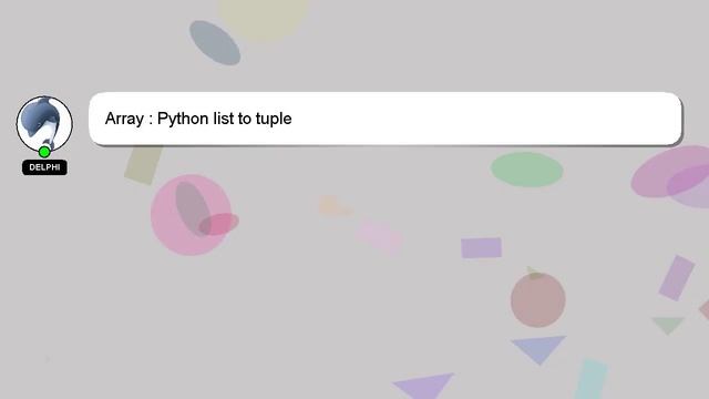 Array : Python list to tuple смотреть онлайн
