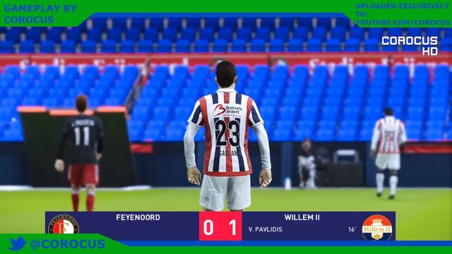 Feyenoord vs Willem II | De Kuip | 2020-21 Eredivisie | PES 2021 смотреть онлайн