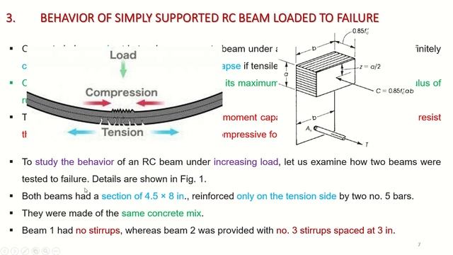 Flexural Behavior of RC Beams -1 (Tension Controlled Section, Net Tensile Strain, Under reinforced) смотреть онлайн