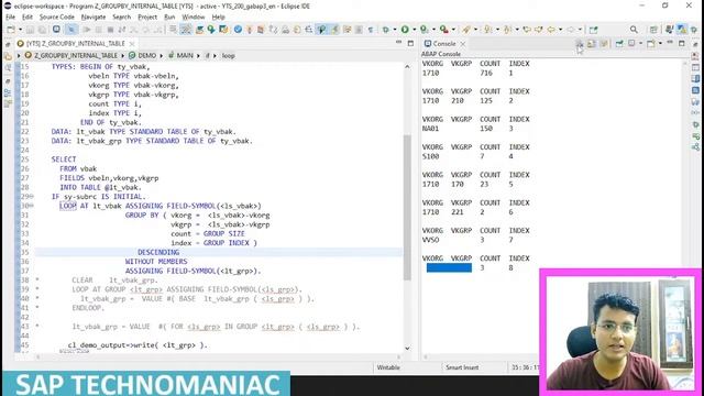 Group by with Loop SAP ABAP on HANA PART - 2 ( Group key binding ) смотреть онлайн