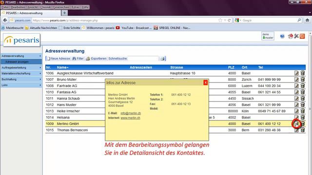 pesaris Adressverwaltung смотреть онлайн