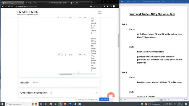 Part # 10 | "FIND STRIKE" and "LEG EXIT" | Wait and Trade | Tradetron | Learn Algo coding I Tamil смотреть онлайн