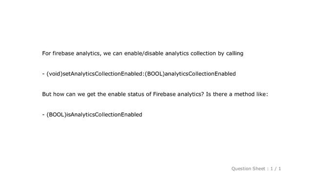 iOS : Get Firebase analytics collection enable status смотреть онлайн
