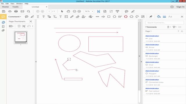 how to draw line arrow rectangle circle and more shape in Adobe Acrobat Pro смотреть онлайн