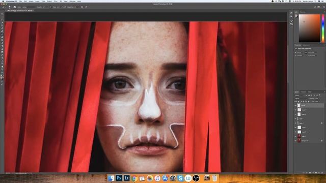 Красный цвет. Ретушь портрета. смотреть онлайн