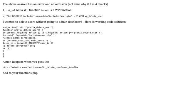 Wordpress: Deleting users from front-end with wp_delete_user() (2 Solutions!!) смотреть онлайн