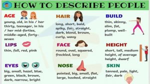 Как описать внешность и характер человека на английском языке?