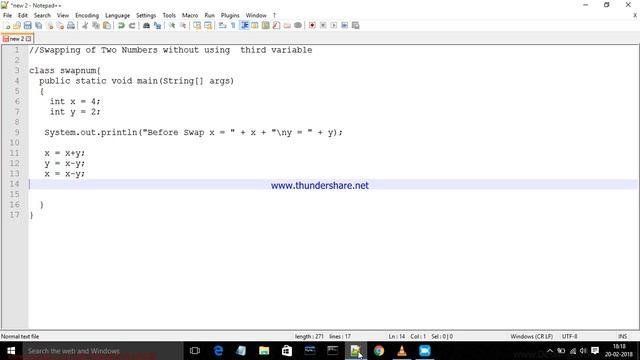 Swapping of two numbers without using third variable in java смотреть онлайн