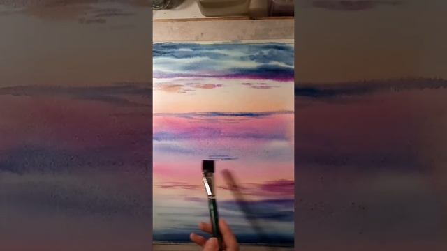 Мастер-класс НА РАССВЕТЕ Художник Оксана Кудряшова okoshko_art акварель уроки рисования обучение смотреть онлайн