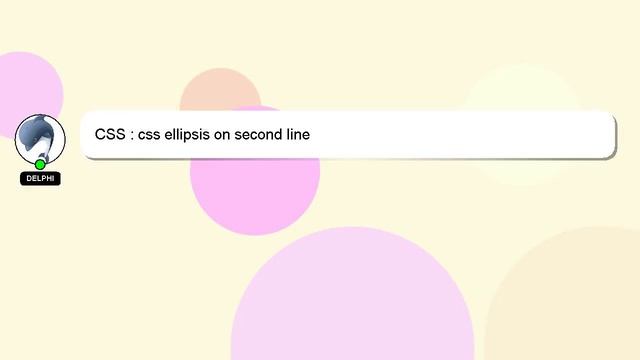 CSS : css ellipsis on second line смотреть онлайн