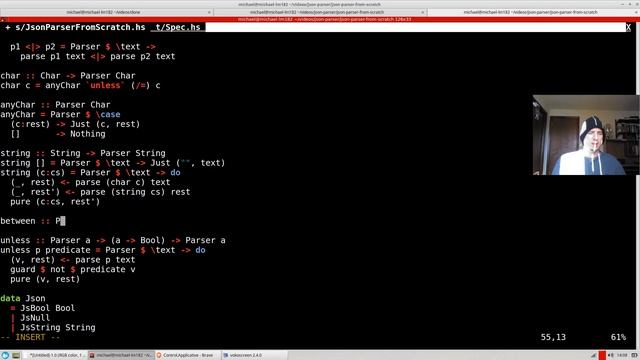 Parsing Simplified JSON Strings (JSON Parser from Scratch in Haskell) смотреть онлайн