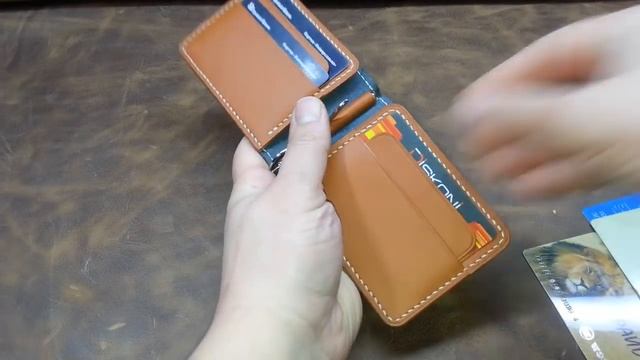 Портмоне с зажимом для купюр ручной работы с итальянской кожи растительного дубления смотреть онлайн