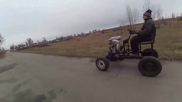 Самодельный  минитрактор (первый выезд) Зид 4,5. Homemade Minitractor