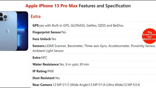 Apple iPhone 13 Pro Max Features and Specifications with MobiCR.com! смотреть онлайн