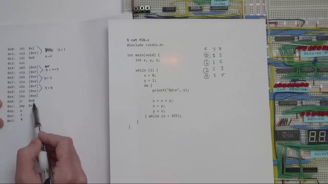 Programming Fibonacci on a breadboard computer смотреть онлайн