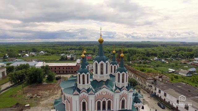 г. Далматово. Успенский Далматовский мужской монастырь с высоты смотреть онлайн