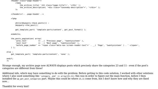 Wordpress: Custom archive.php: retrieve right post categories? смотреть онлайн
