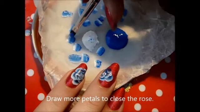 One Stroke Roses on Red Holographic Polish смотреть онлайн