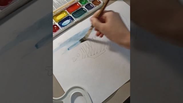 Нарисовать Рыбку акварелью/Урок рисования/Fish#рисование#арт#fish#painting#art#fishdrawing смотреть онлайн