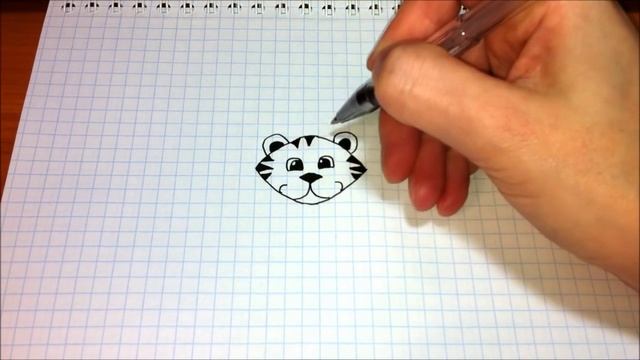 Простые рисунки #317 Тигренок ( рисунок тигра ) смотреть онлайн
