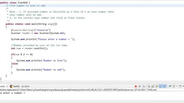 Java Program to print even and odd number by user input || Java Interview Question смотреть онлайн
