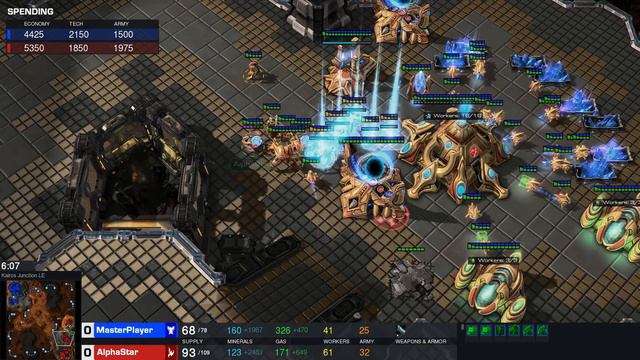 StarCraft 2: AlphaStar Protoss does NOT build upgrades vs Terran смотреть онлайн