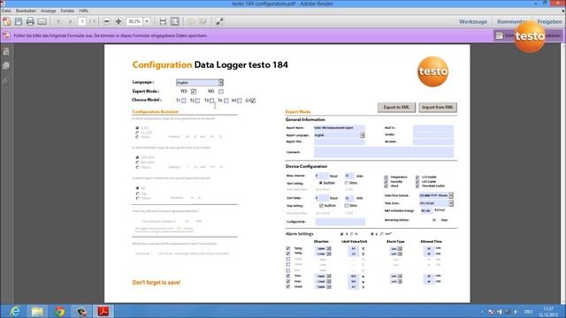Testo-184-Конфигурирование