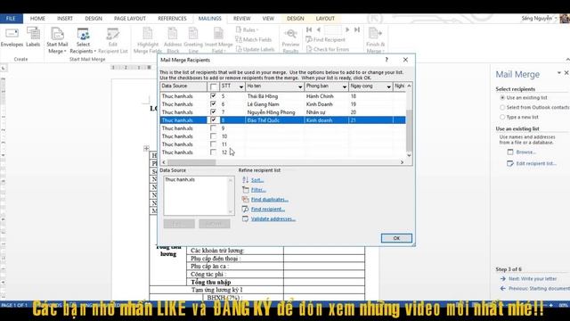 Mail Merge - Cách trộn dữ liệu excel vào word cực hay смотреть онлайн