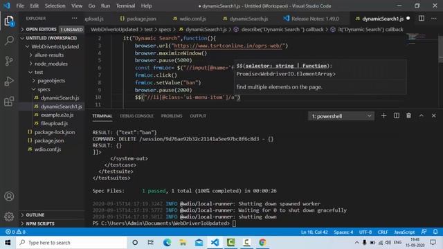 Dynamic Search Automation in WebDriverIO using iterating over $$ смотреть онлайн