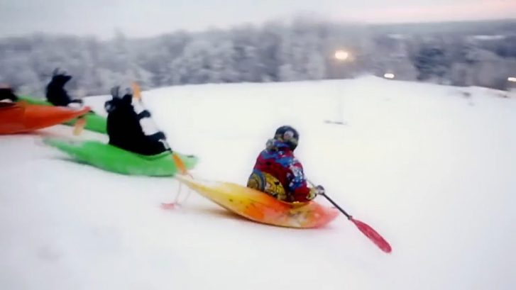 Снежный каяк в Эстонии смотреть онлайн