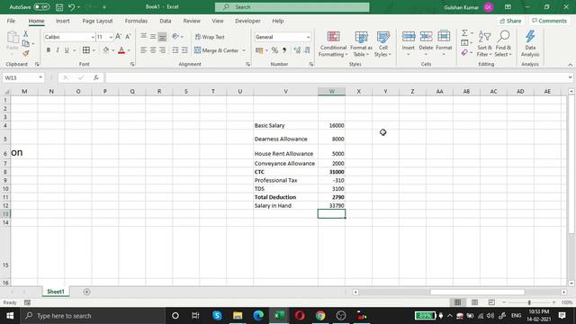 Microsoft Excel Tutorial for Beginners #3 SUM Function (Alt + = Method) - MS Office 365 in Hindi смотреть онлайн