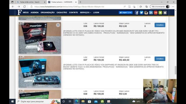 LEILAO DE PLACAS DE VIDEO , CADEIRAS GAMES, MONITORES E MUITO MAIS. смотреть онлайн