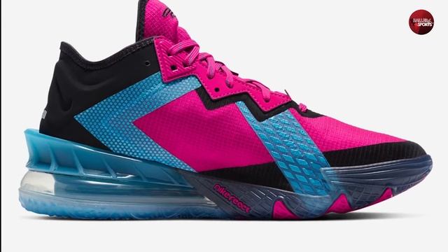 NIKE LEBRON 18 LOW | Fireberry, Black and Light Blue Fury смотреть онлайн
