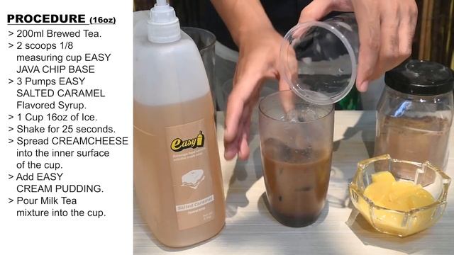 How to make Salted Caramel Java Chip Milk Tea with Cream Cheese & Cream Pudding | EASYBRAND | смотреть онлайн