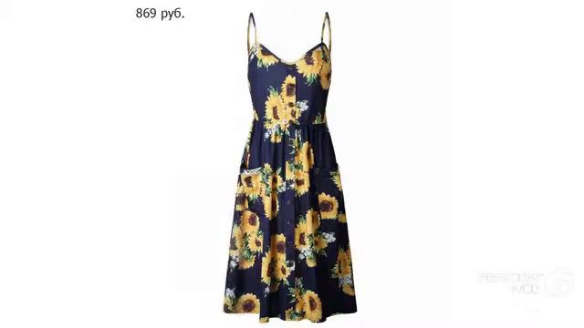 Одежда с AliExpress. Модное летнее платье без рукавов на пуговицах 2018. смотреть онлайн